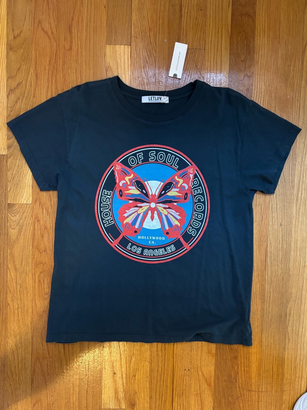 NWT Anthropologie LetLuv House of Soul Records Graphic Tee